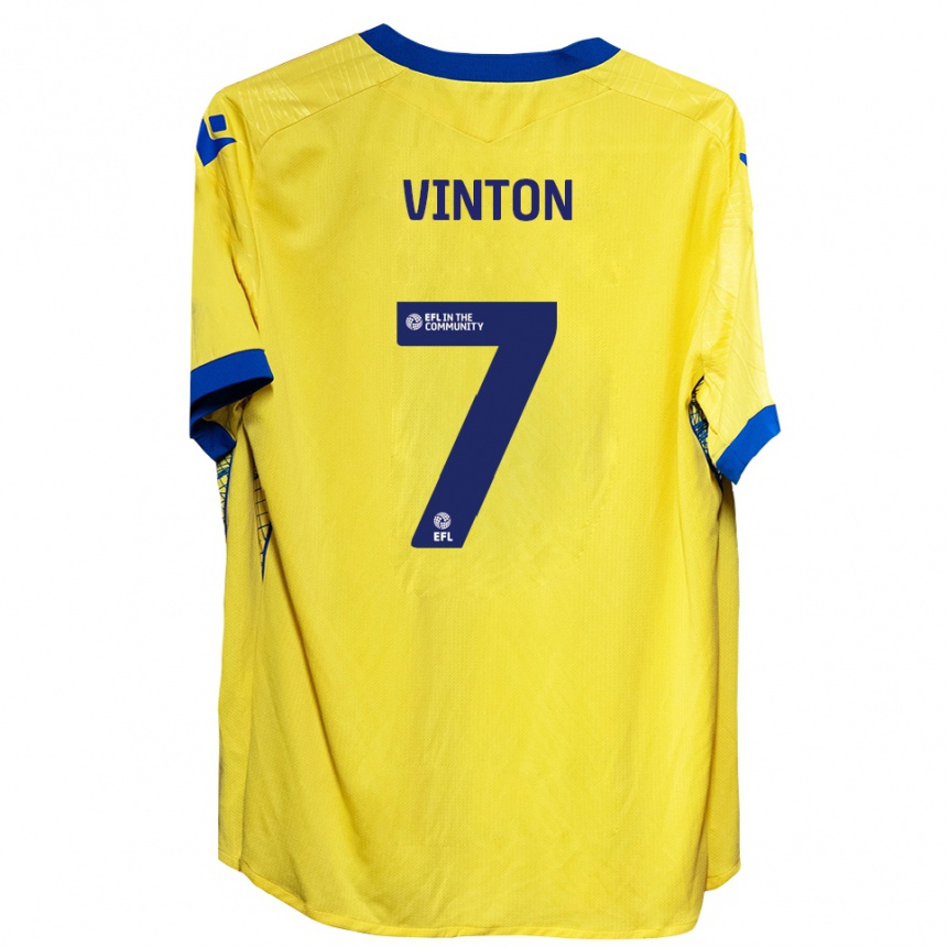 ילדים כדורגל Ruby Vinton #7 צהוב כחול הרחק ג'רזי 2025/26