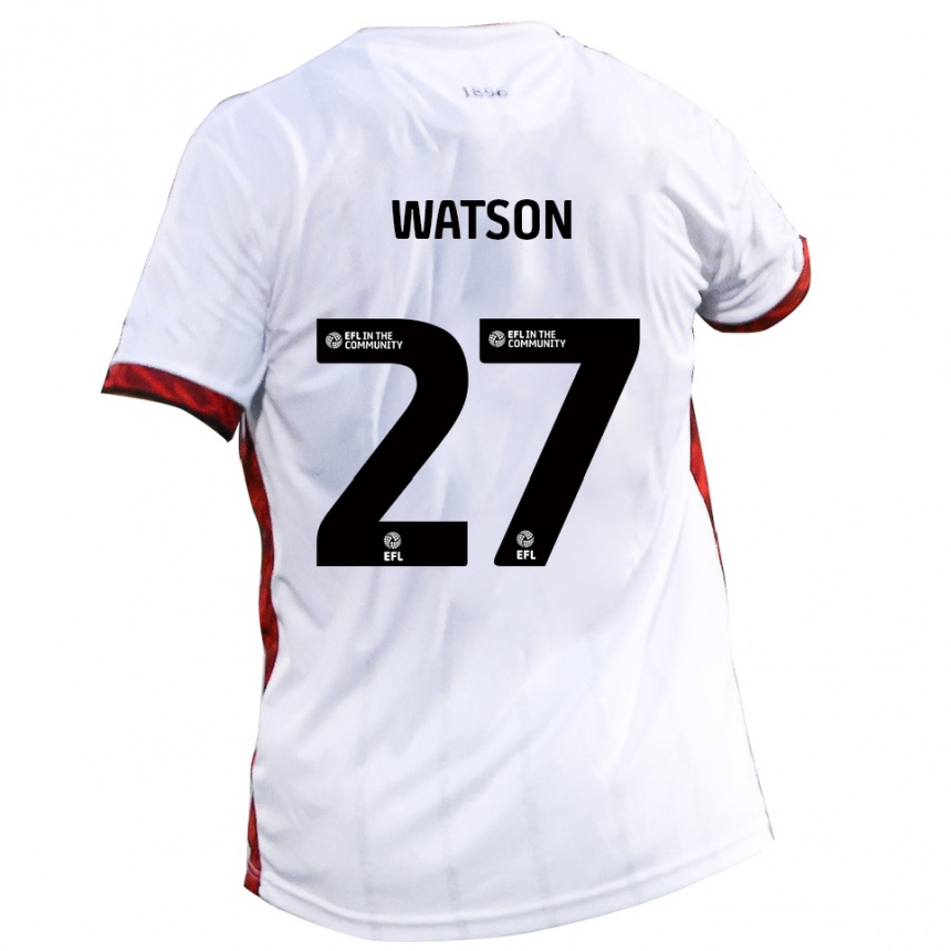 ילדים כדורגל לואי ווטסון #27 לבן אדום שחור הרחק ג'רזי 2025/26