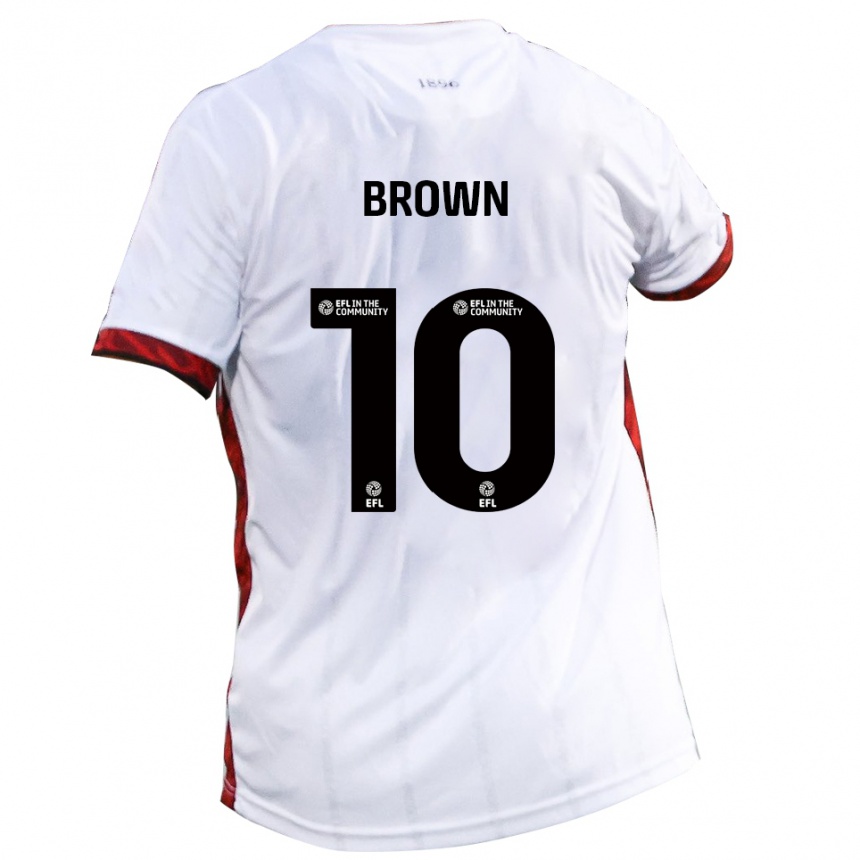ילדים כדורגל ריס בראון #10 לבן אדום שחור הרחק ג'רזי 2025/26