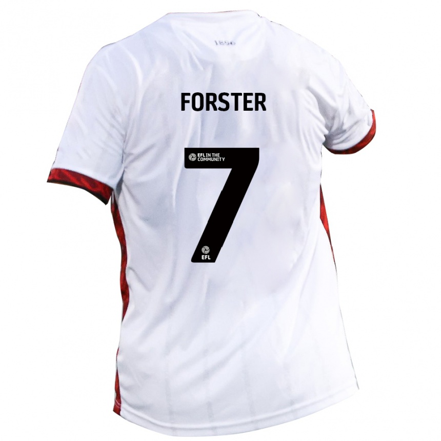ילדים כדורגל הארי פורסטר #7 לבן אדום שחור הרחק ג'רזי 2025/26