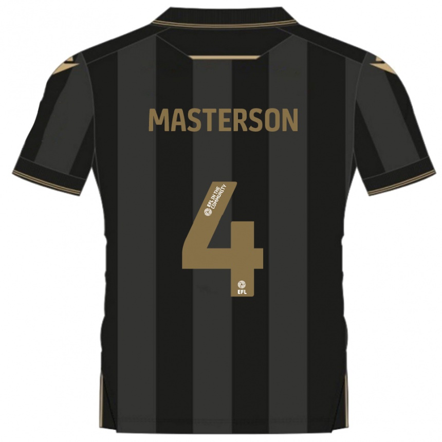 ילדים כדורגל קונור מאסטרסון #4 שחור זהב הרחק ג'רזי 2025/26