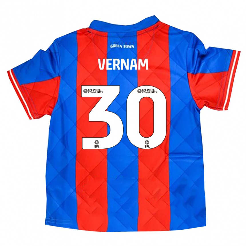 ילדים כדורגל צ'ארלס ורנם #30 כחול אדום לבן הרחק ג'רזי 2025/26