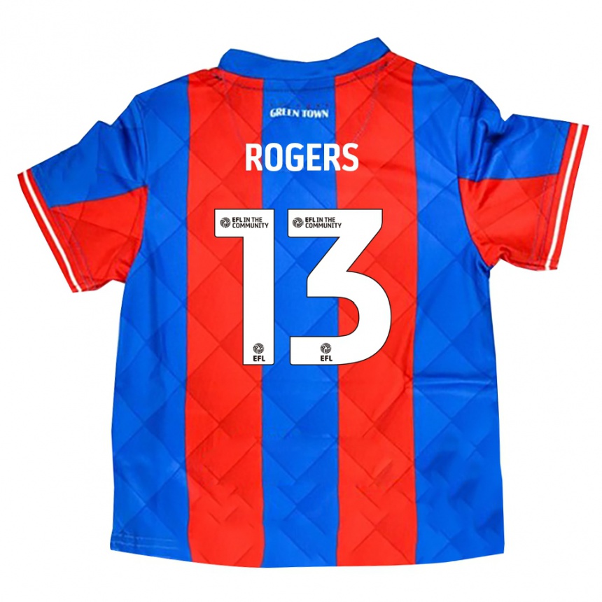 ילדים כדורגל Hayden Rogers #13 כחול אדום לבן הרחק ג'רזי 2025/26
