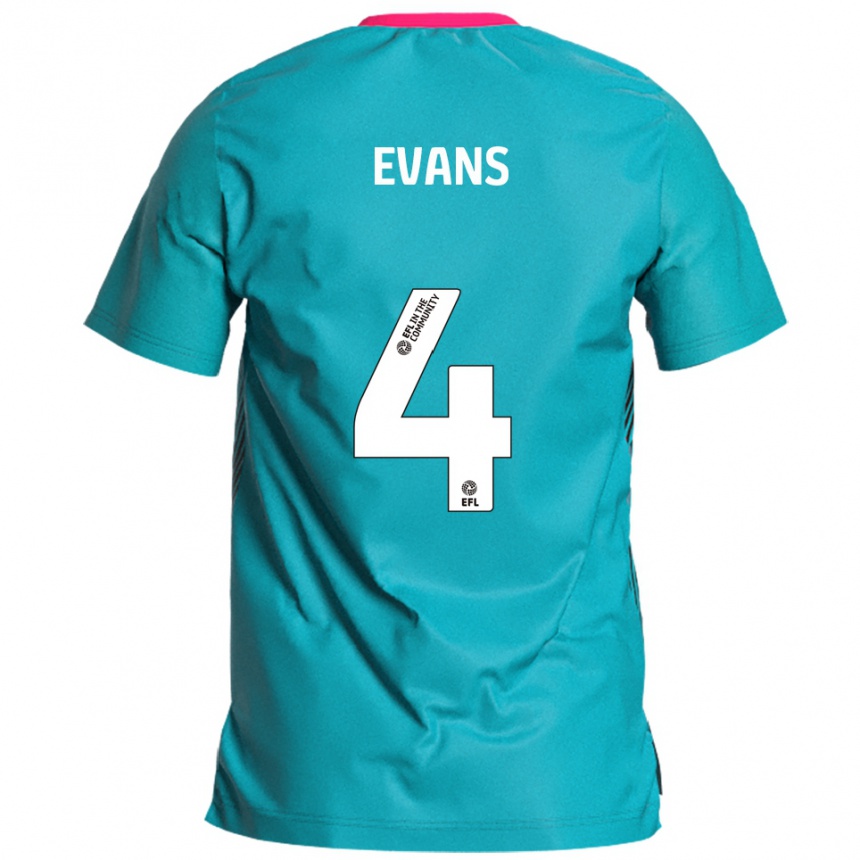 ילדים כדורגל Jack Evans #4 תכלת ורוד הרחק ג'רזי 2025/26