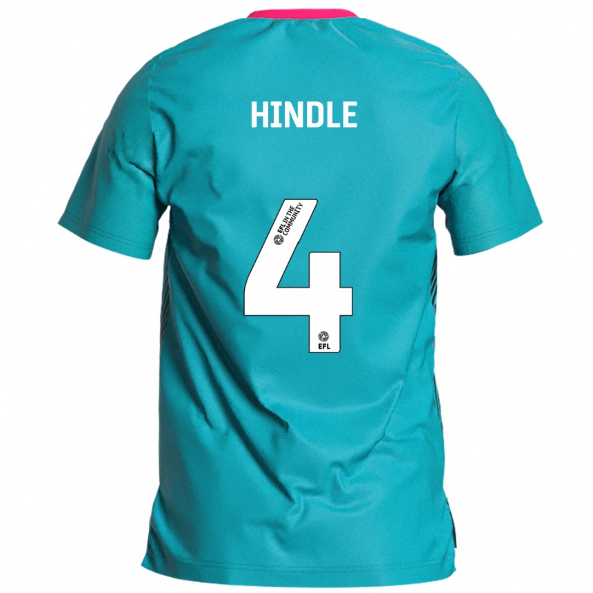 ילדים כדורגל Harry Hindle #4 תכלת ורוד הרחק ג'רזי 2025/26