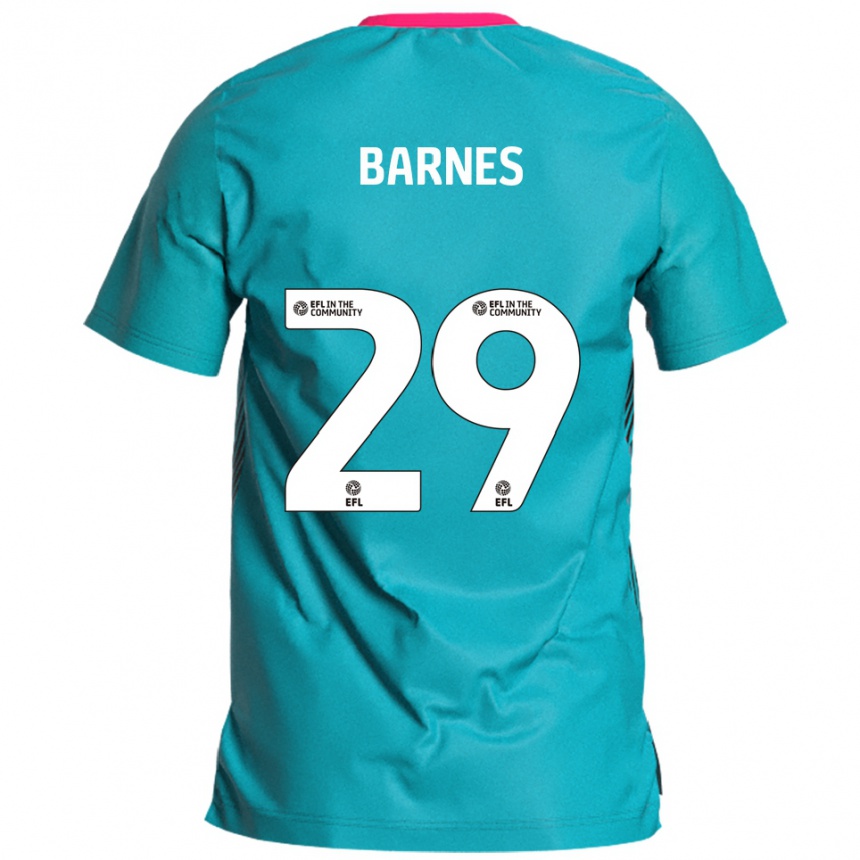 ילדים כדורגל Lucas Barnes #29 תכלת ורוד הרחק ג'רזי 2025/26