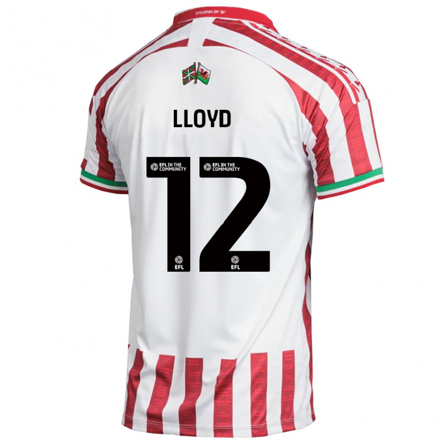 ילדים כדורגל תומוס לויד #12 אדום לבן הרחק ג'רזי 2025/26 ילדים כדורגל תומוס לויד #12 אדום לבן הרחק ג'רזי 2025/26