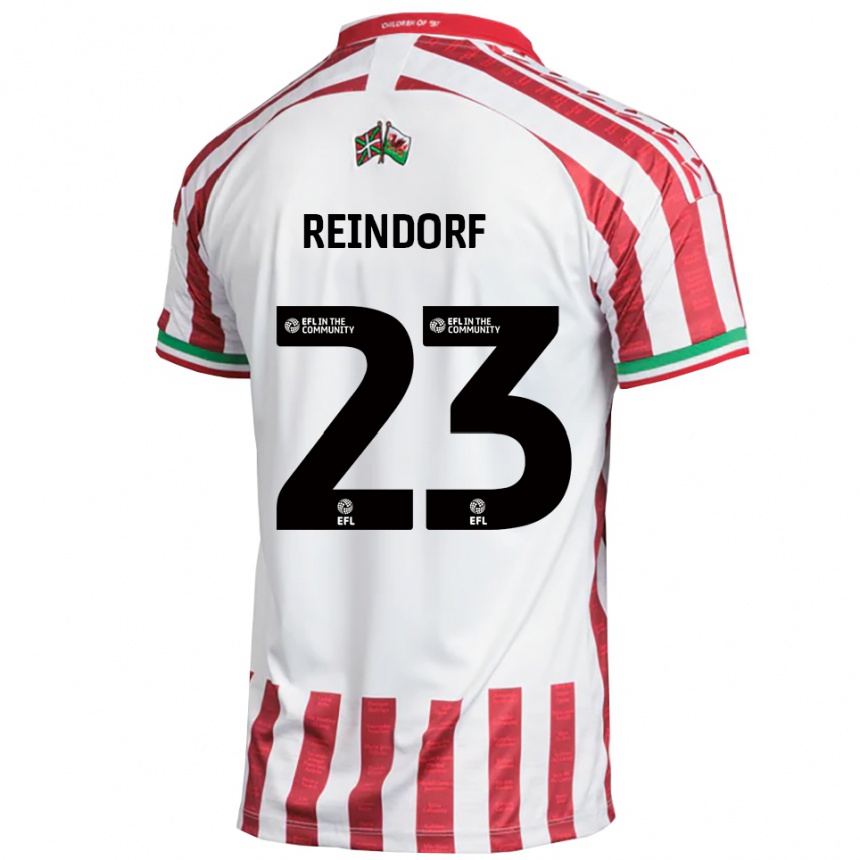 ילדים כדורגל מיכאל ריינדורף #23 אדום לבן הרחק ג'רזי 2025/26