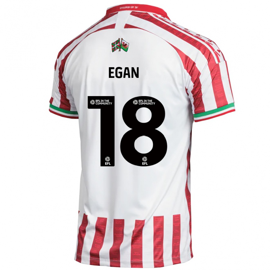 ילדים כדורגל Cameron Egan #18 אדום לבן הרחק ג'רזי 2025/26