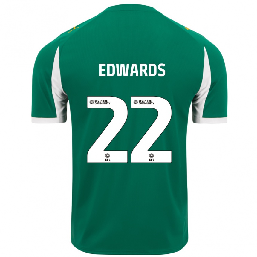 ילדים כדורגל קרטיס אדוארדס #22 ירוק לבן הרחק ג'רזי 2025/26