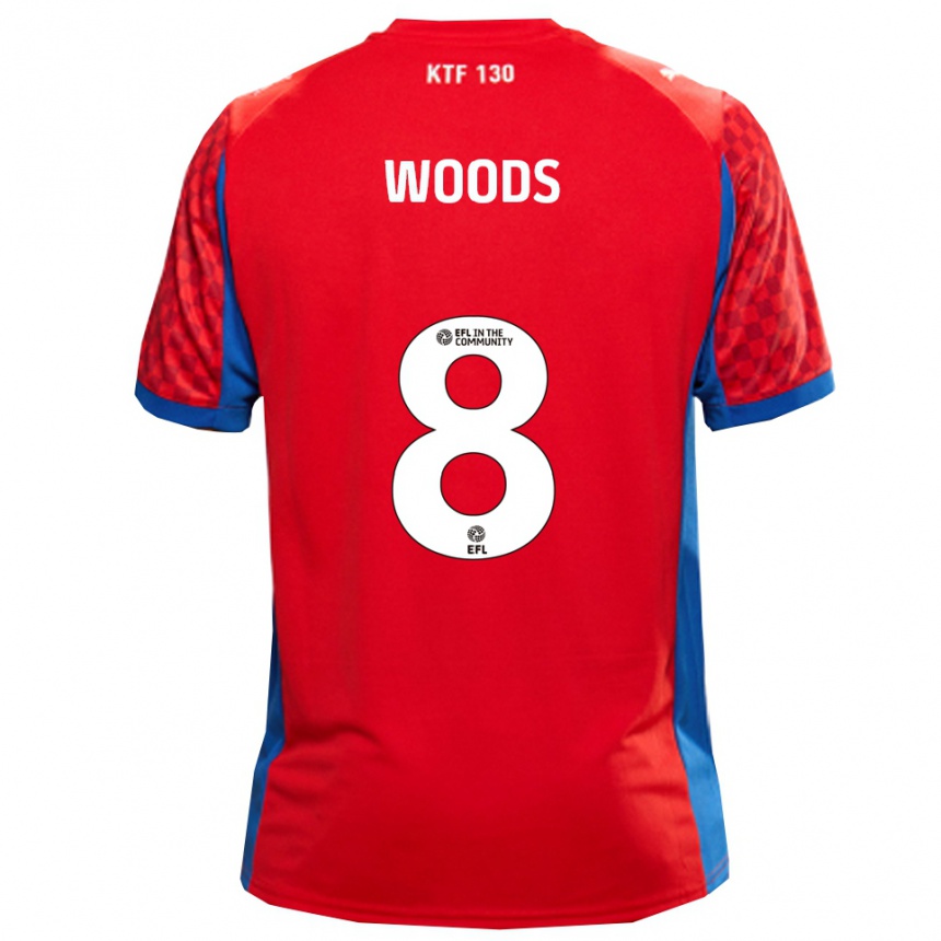 ילדים כדורגל ראיין וודס #8 אדום כחול הרחק ג'רזי 2025/26