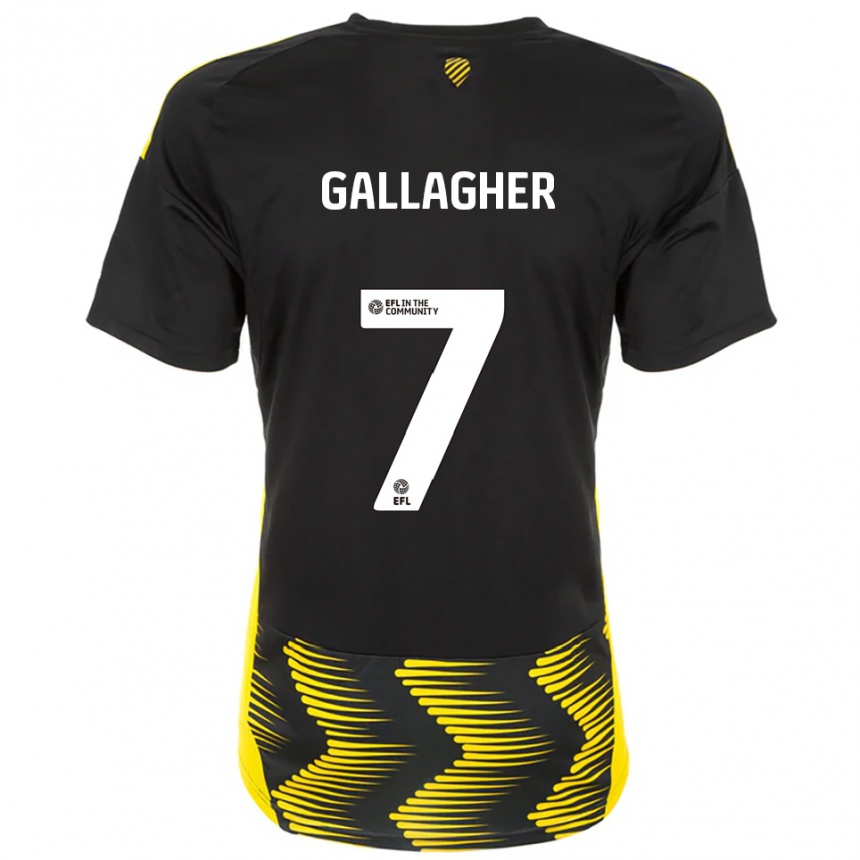 ילדים כדורגל Tamzin Gallagher #7 שחור צהוב הרחק ג'רזי 2025/26