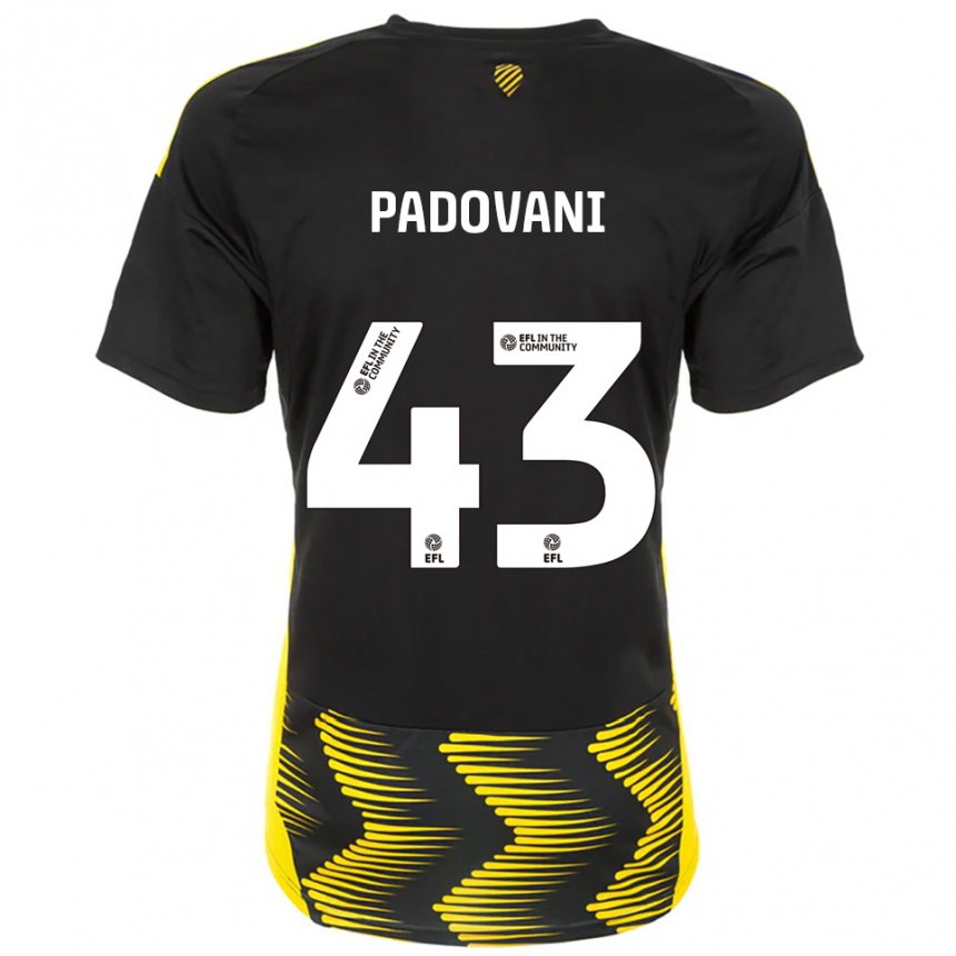 ילדים כדורגל ברונו פדובאני #43 שחור צהוב הרחק ג'רזי 2025/26