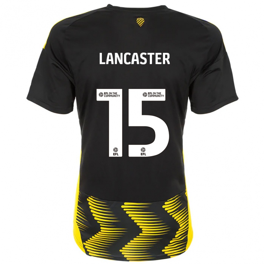 ילדים כדורגל Darcy Lancaster #15 שחור צהוב הרחק ג'רזי 2025/26