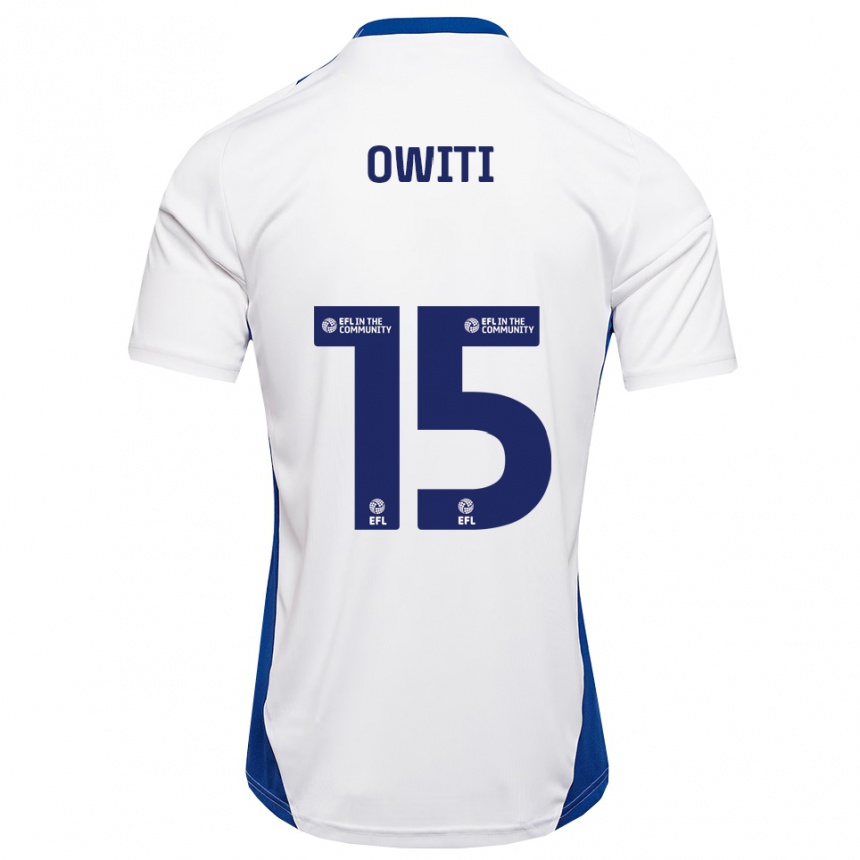 ילדים כדורגל Joseph Owiti #15 לבן כחול הרחק ג'רזי 2025/26