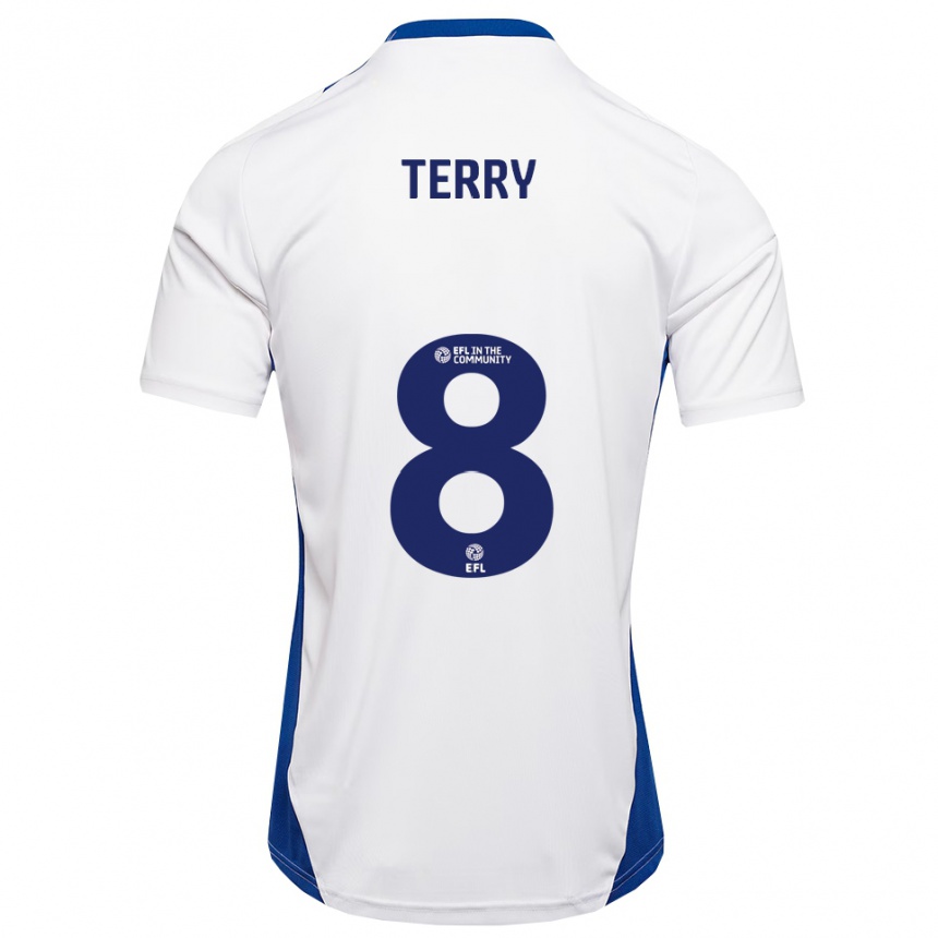 ילדים כדורגל Josh Terry #8 לבן כחול הרחק ג'רזי 2025/26