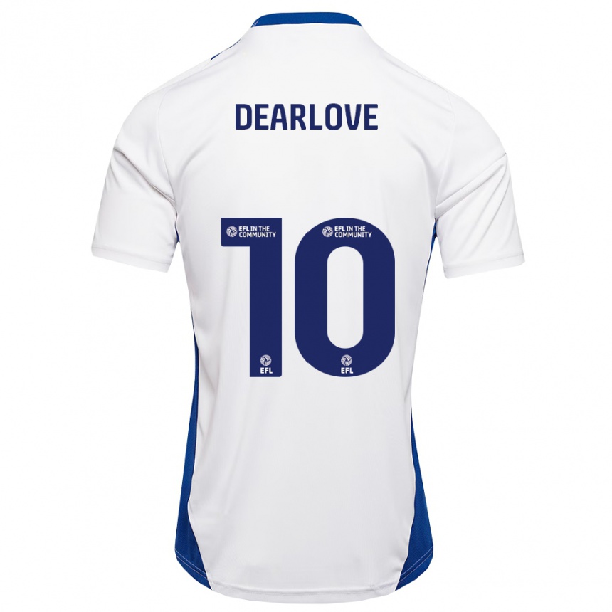 ילדים כדורגל Poppy Dearlove #10 לבן כחול הרחק ג'רזי 2025/26