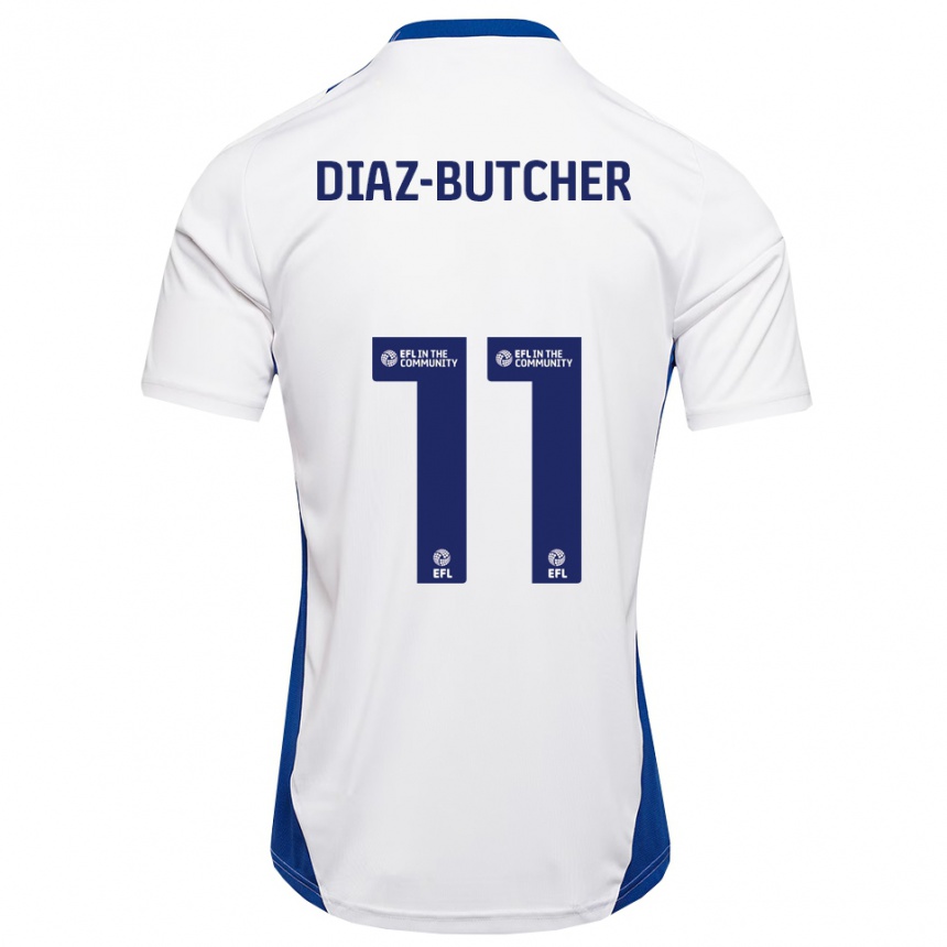 ילדים כדורגל הלנה קסביה דיאז-בוצ׳ר #11 לבן כחול הרחק ג'רזי 2025/26