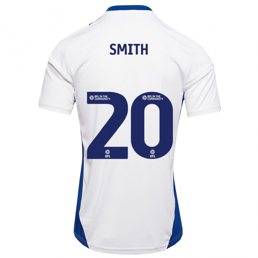 ילדים כדורגל Jessica Smith #20 לבן כחול הרחק ג'רזי 2025/26