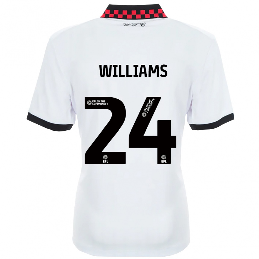 ילדים כדורגל Harry Williams #24 לבן שחור הרחק ג'רזי 2025/26