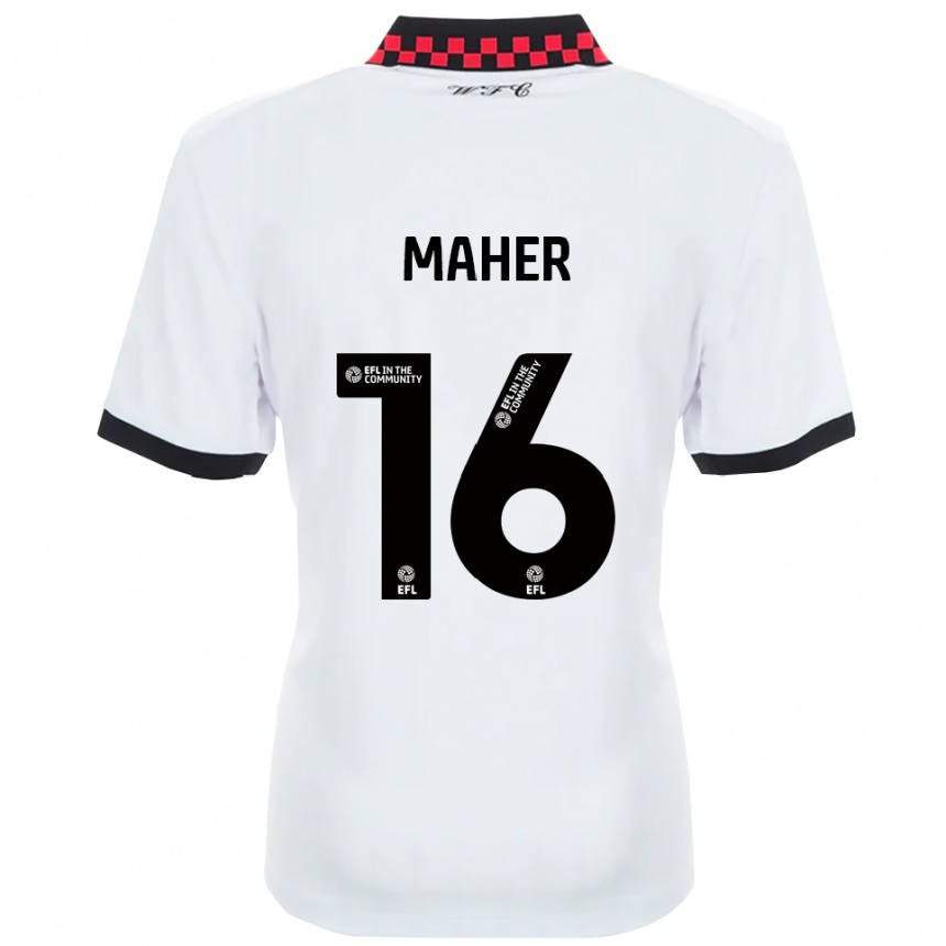 ילדים כדורגל Ronan Maher #16 לבן שחור הרחק ג'רזי 2025/26