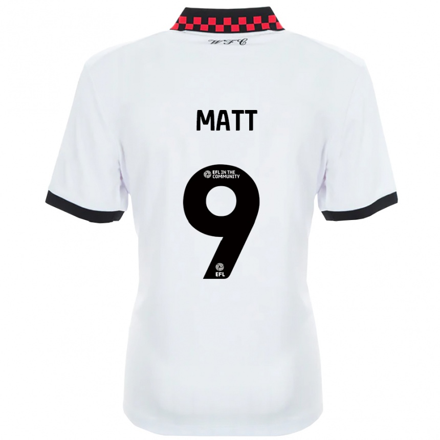 ילדים כדורגל ג'מיל מאט #9 לבן שחור הרחק ג'רזי 2025/26