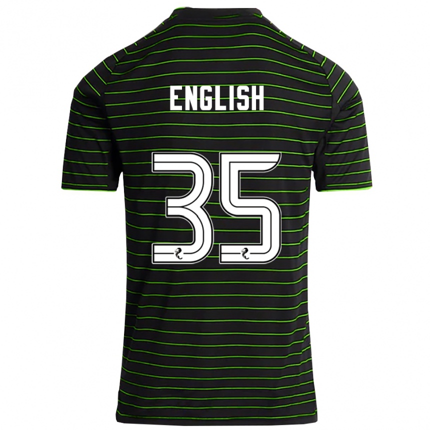 ילדים כדורגל Isaac English #35 שחור ירוק הרחק ג'רזי 2025/26
