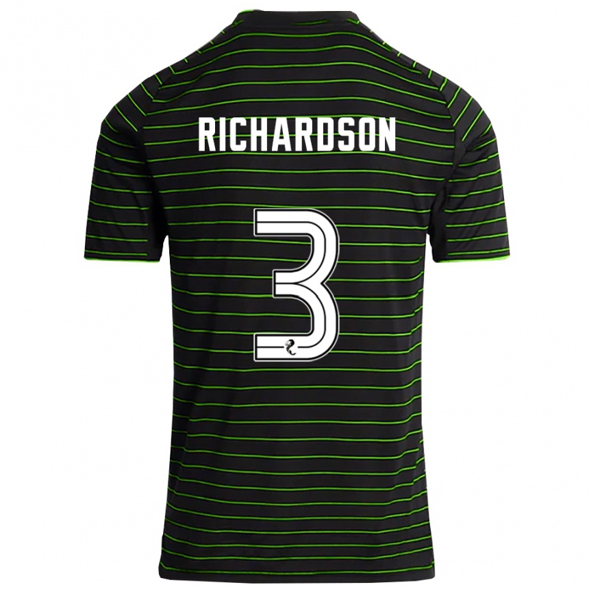 ילדים כדורגל Amy Richardson #3 שחור ירוק הרחק ג'רזי 2025/26