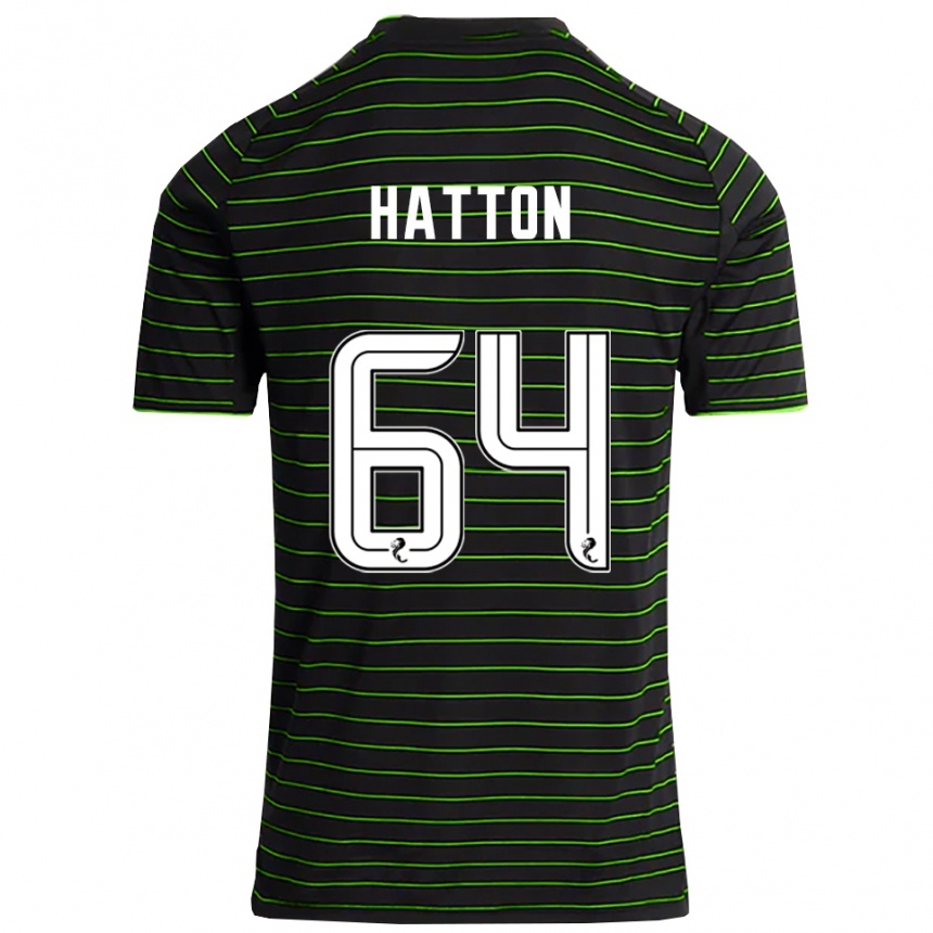 ילדים כדורגל תומאס האטון #64 שחור ירוק הרחק ג'רזי 2025/26