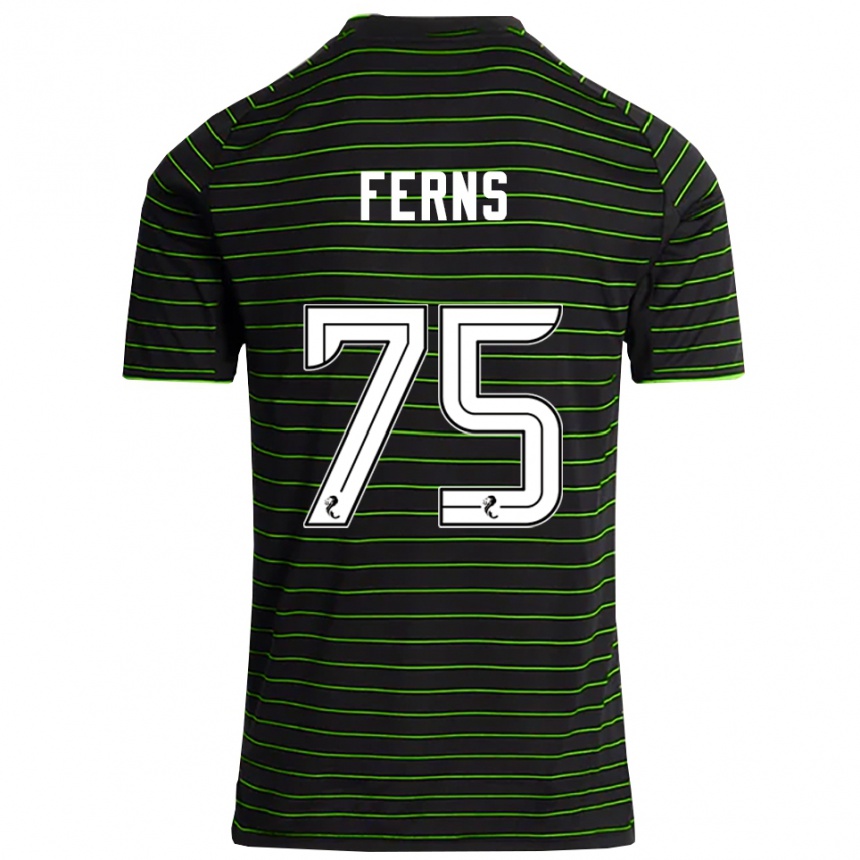 ילדים כדורגל Ronan Ferns #75 שחור ירוק הרחק ג'רזי 2025/26