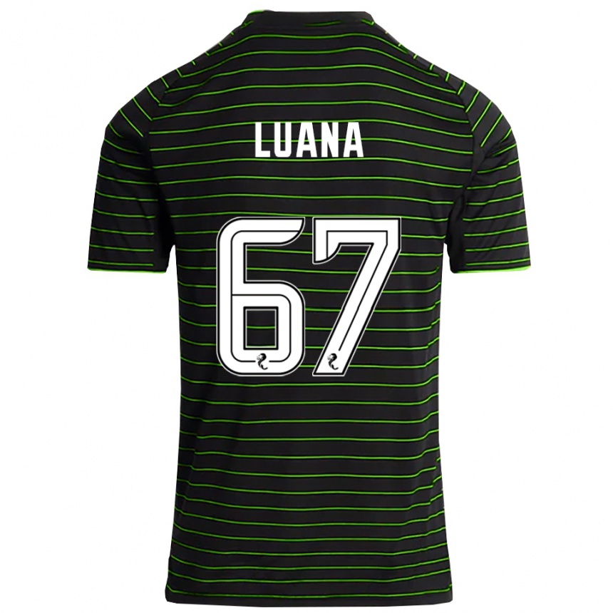 ילדים כדורגל לואנה מוניוס #67 שחור ירוק הרחק ג'רזי 2025/26