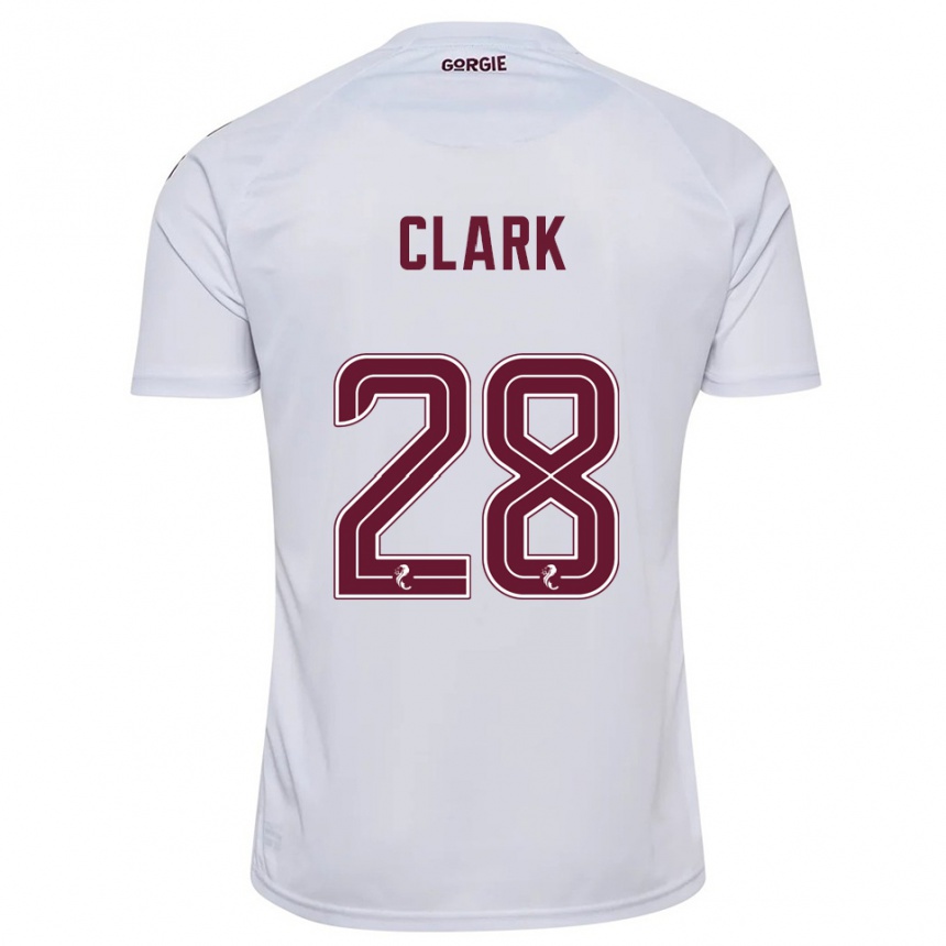 ילדים כדורגל זנדר קלארק #28 לבן בורדו הרחק ג'רזי 2025/26