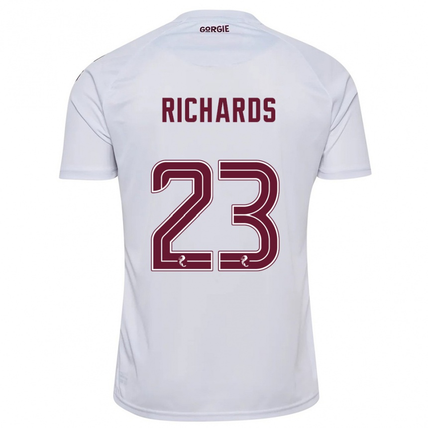 ילדים כדורגל Jackie Richards #23 לבן בורדו הרחק ג'רזי 2025/26