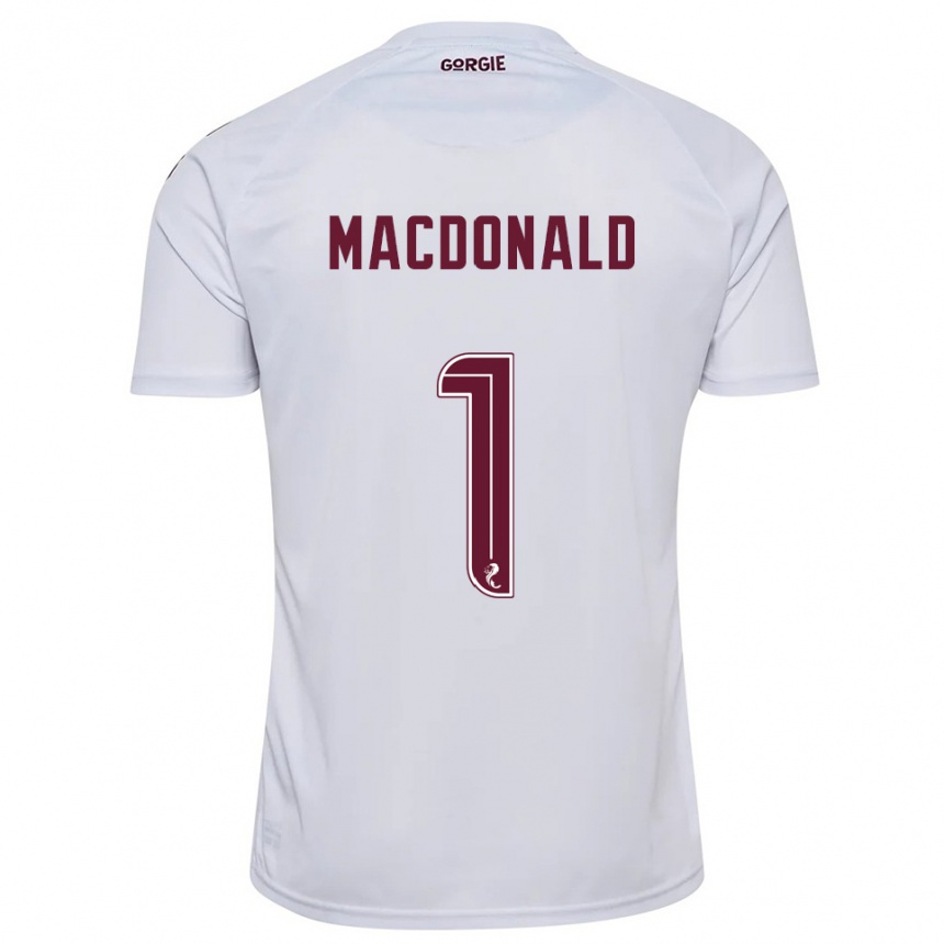 ילדים כדורגל Jamie Macdonald #1 לבן בורדו הרחק ג'רזי 2025/26