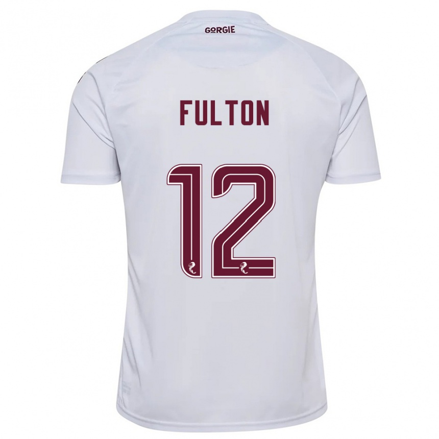 ילדים כדורגל ראיין פולטון #12 לבן בורדו הרחק ג'רזי 2025/26