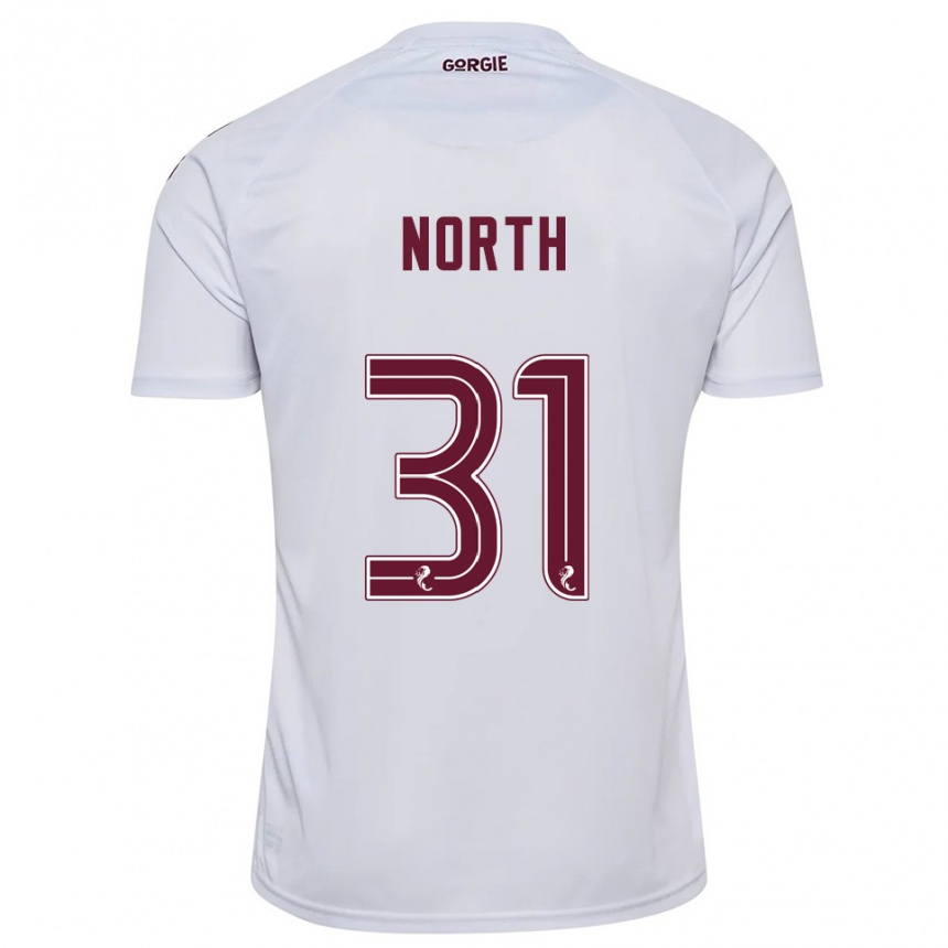 ילדים כדורגל טומי נורת׳ #31 לבן בורדו הרחק ג'רזי 2025/26