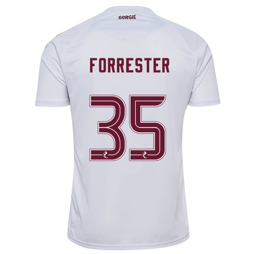 ילדים כדורגל Adam Forrester #35 לבן בורדו הרחק ג'רזי 2025/26