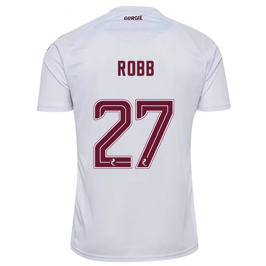 ילדים כדורגל Callen Robb #27 לבן בורדו הרחק ג'רזי 2025/26