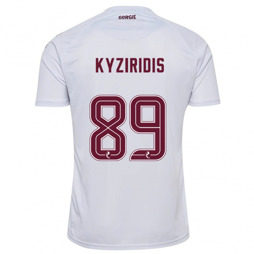 ילדים כדורגל אלכסנדרוס קיזירידיס #89 לבן בורדו הרחק ג'רזי 2025/26