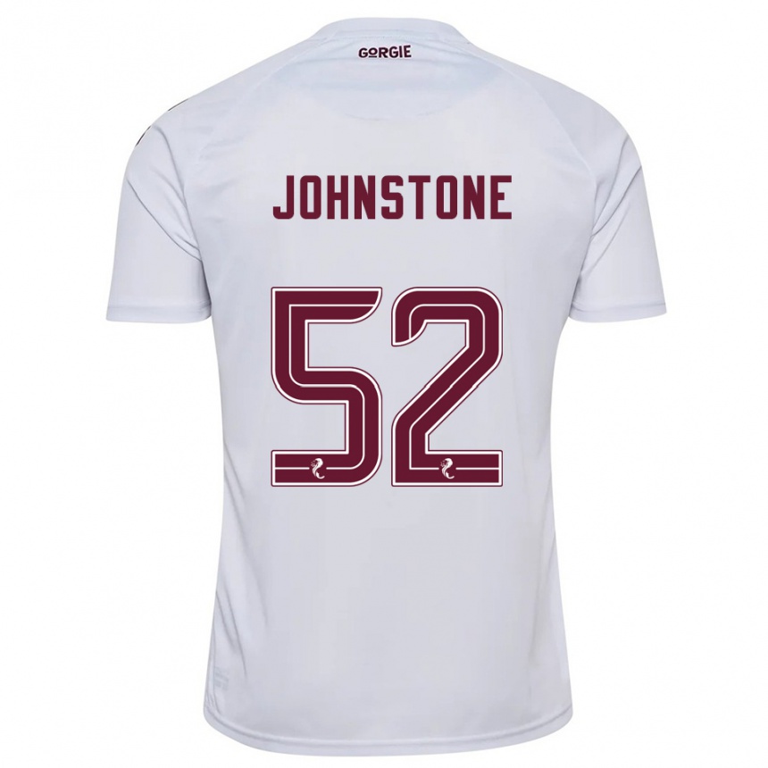 ילדים כדורגל רייצ'ל ג'ונסטון #52 לבן בורדו הרחק ג'רזי 2025/26