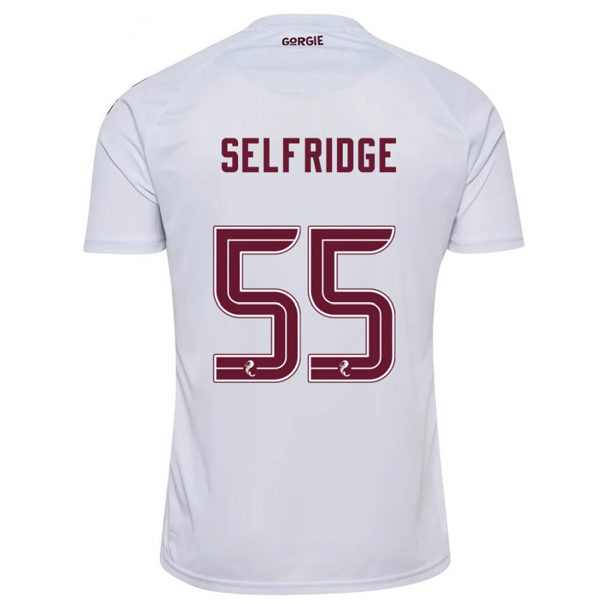 ילדים כדורגל Louis Selfridge #55 לבן בורדו הרחק ג'רזי 2025/26