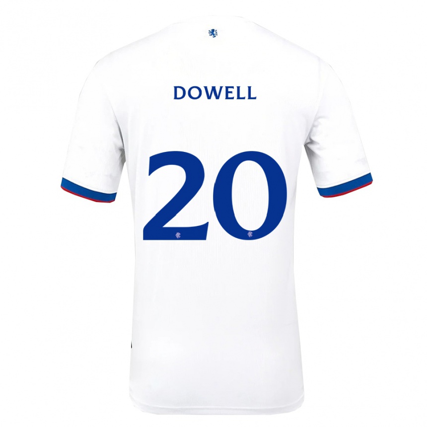 ילדים כדורגל קירן דאוול #20 לבן אדום כחול הרחק ג'רזי 2025/26