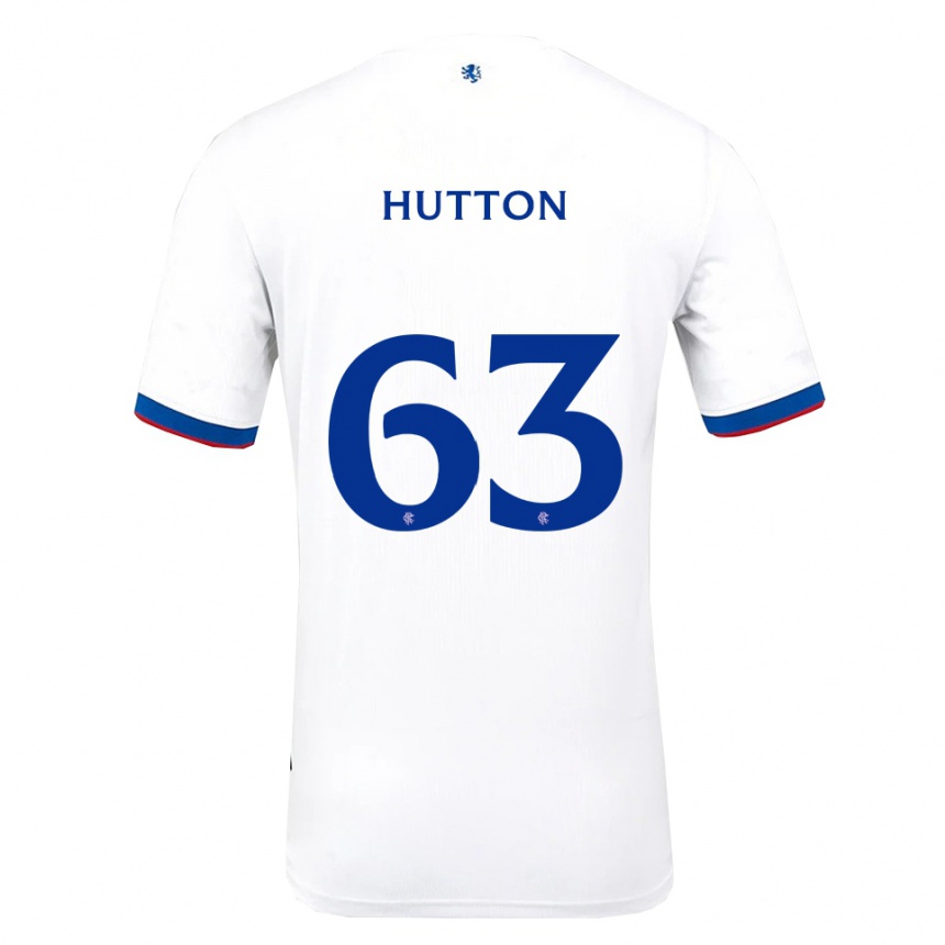 ילדים כדורגל זנדר האטון #63 לבן אדום כחול הרחק ג'רזי 2025/26