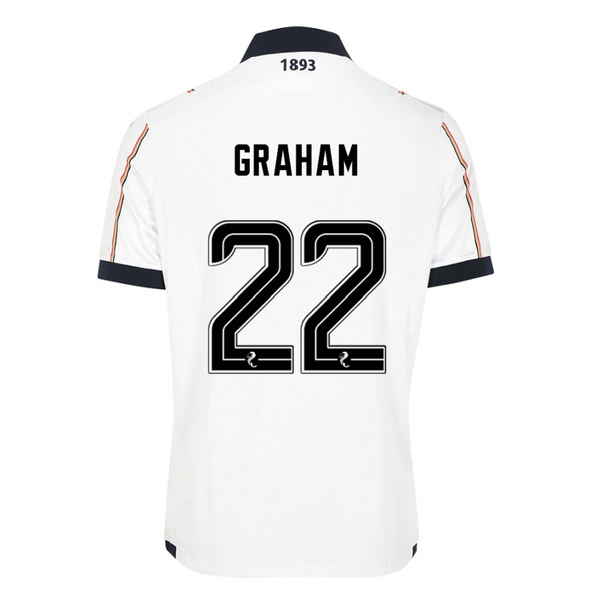 ילדים כדורגל Luke Graham #22 לבן כחול נייבי אדום הרחק ג'רזי 2025/26