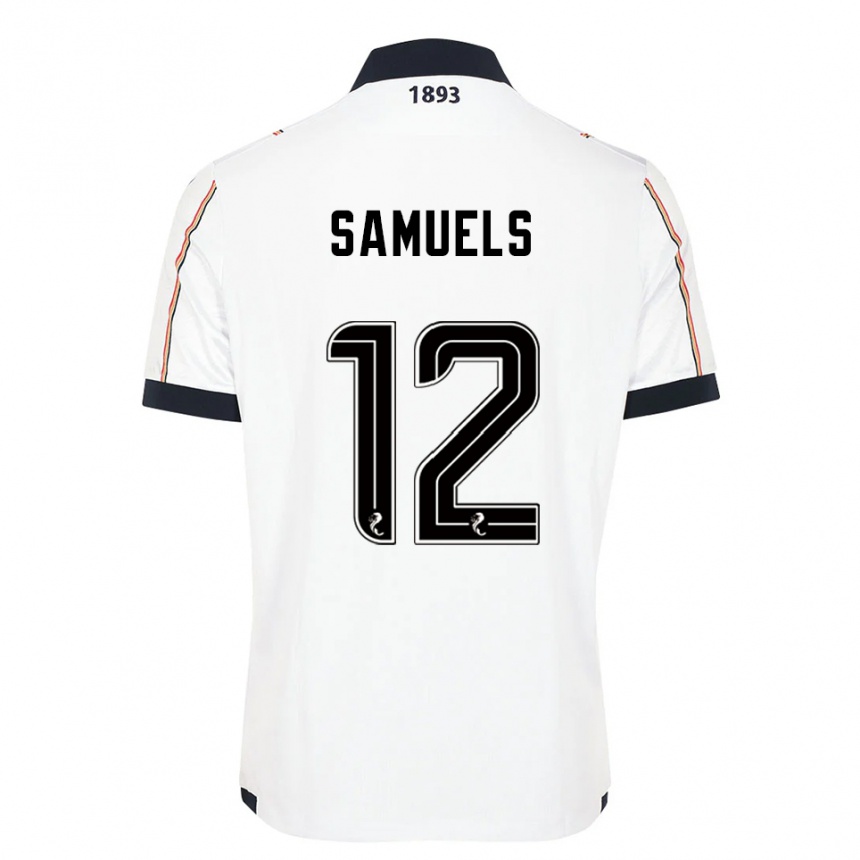 ילדים כדורגל אימרי סמואלס #12 לבן כחול נייבי אדום הרחק ג'רזי 2025/26