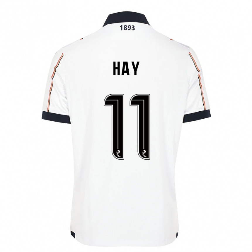 ילדים כדורגל Ashley Hay #11 לבן כחול נייבי אדום הרחק ג'רזי 2025/26