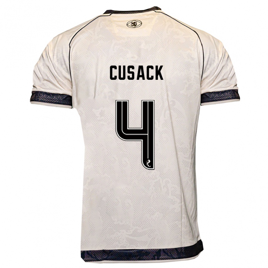 ילדים כדורגל אבי קיוזאק #4 לבן שחור הרחק ג'רזי 2025/26