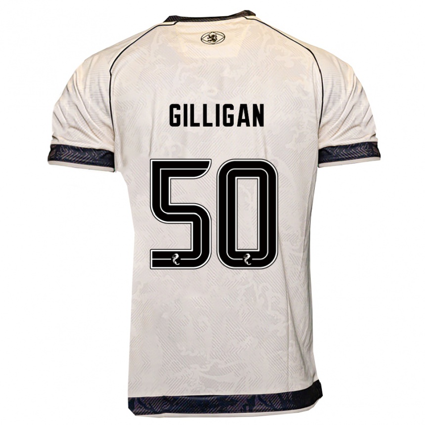 ילדים כדורגל קיר גיליגאן #50 לבן שחור הרחק ג'רזי 2025/26