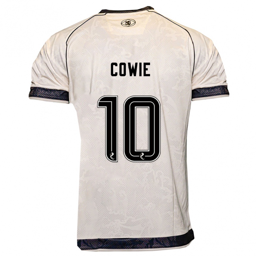 ילדים כדורגל Ellie Cowie #10 לבן שחור הרחק ג'רזי 2025/26