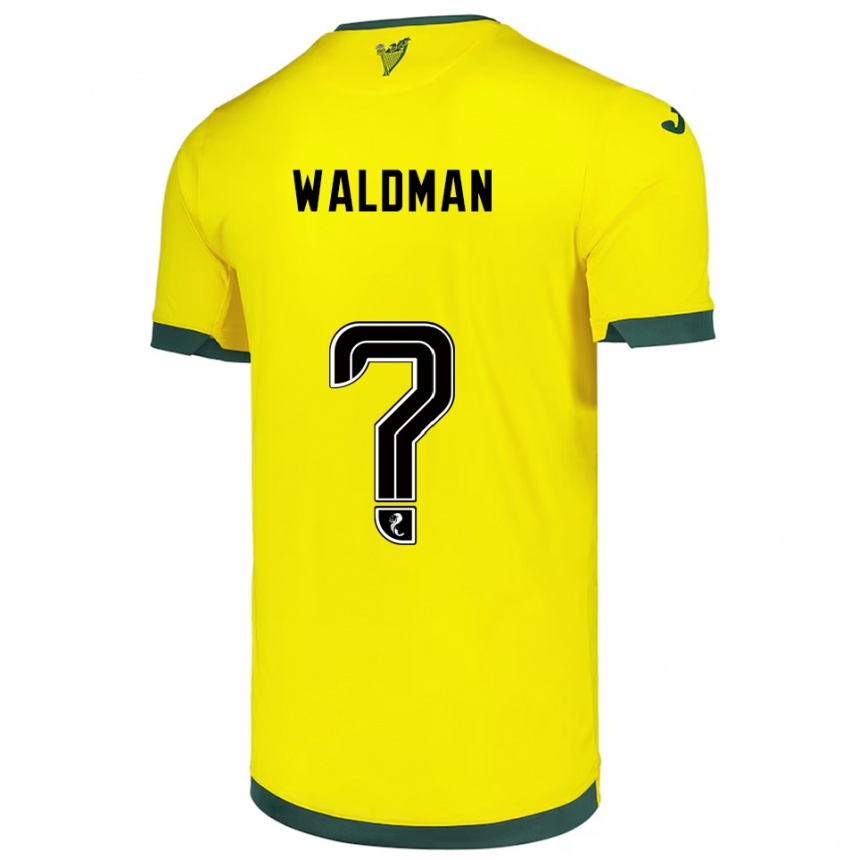 ילדים כדורגל Oli Waldman #0 צהוב ירוק הרחק ג'רזי 2025/26